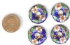 4 20x6mm Dark Blue Cloisonné Donuts